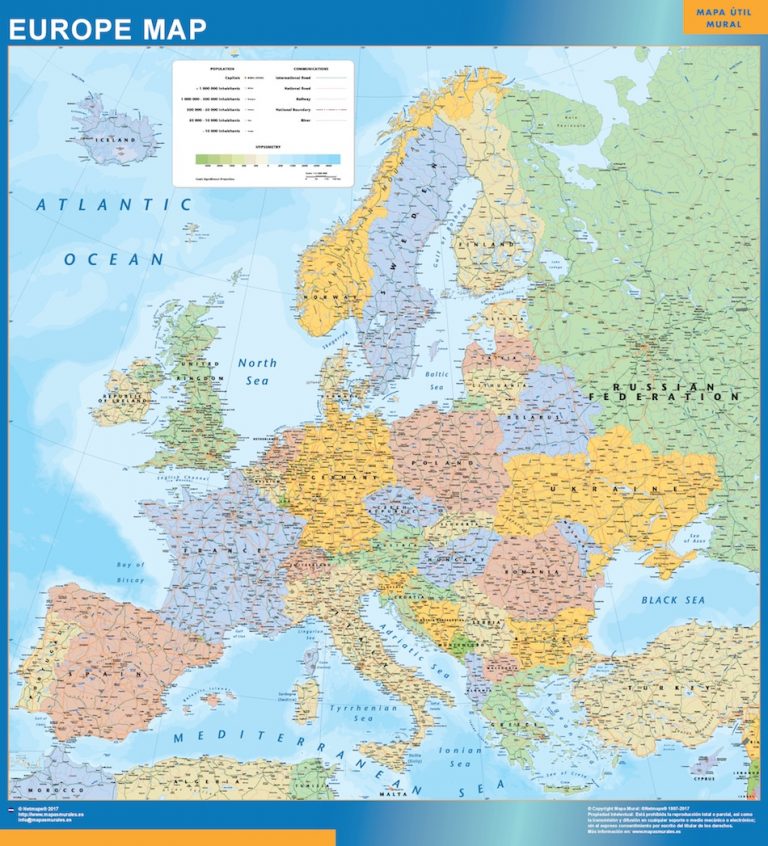 Europe Political V G Kort K B Store V Gkort Af Verden   Europe Political Wall Map 768x846 